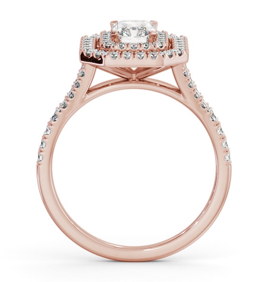Double Halo Radiant Diamond Engagement Ring 18K Rose Gold ENRA43_RG_THUMB1 