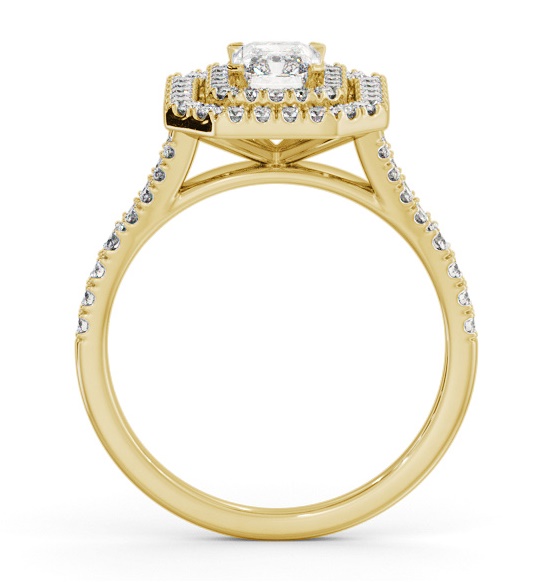 Double Halo Radiant Diamond Engagement Ring 9K Yellow Gold ENRA43_YG_THUMB1 