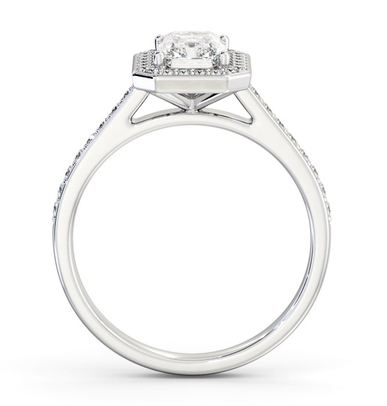 Radiant Diamond with A Channel Set Halo Engagement Ring 18K White Gold ENRA44_WG_THUMB1 