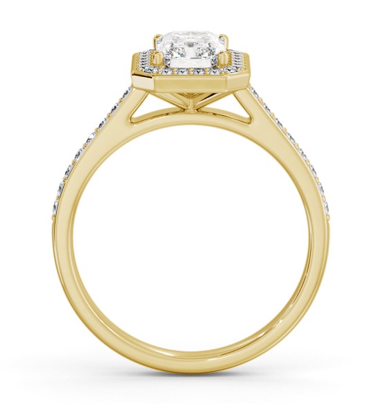 Radiant Diamond with A Channel Set Halo Ring 18K Yellow Gold ENRA44_YG_THUMB1 