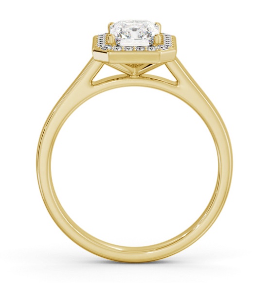 Radiant Diamond with A Channel Set Halo Ring 18K Yellow Gold ENRA45_YG_THUMB1 