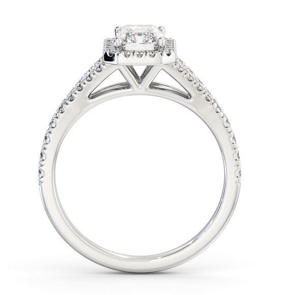 Halo Radiant Diamond Split Band Engagement Ring 18K White Gold ENRA48_WG_THUMB1 