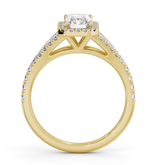 Halo Radiant Diamond Split Band Engagement Ring 18K Yellow Gold ENRA48_YG_THUMB1 