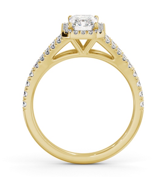 Halo Radiant Diamond Split Band Engagement Ring 18K Yellow Gold ENRA48_YG_THUMB1 