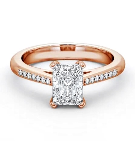 Radiant Diamond 4 Prong Engagement Ring 18K Rose Gold Solitaire ENRA4S_RG_THUMB2 
