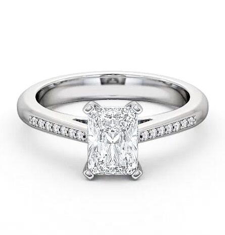Radiant Diamond 4 Prong Engagement Ring 18K White Gold Solitaire ENRA4S_WG_THUMB2 
