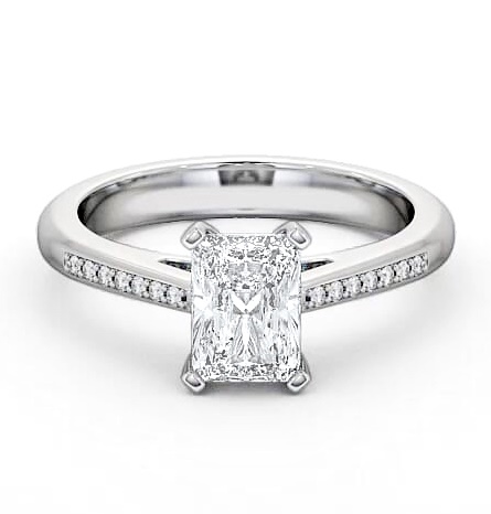 Radiant Diamond 4 Prong Engagement Ring 18K White Gold Solitaire ENRA4S_WG_THUMB2 