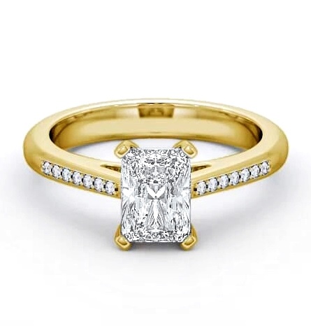 Radiant Diamond 4 Prong Engagement Ring 18K Yellow Gold Solitaire ENRA4S_YG_THUMB1