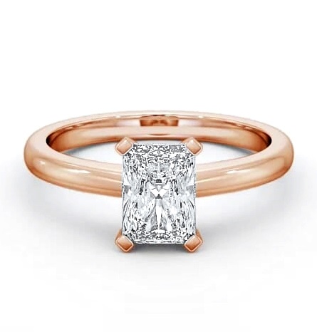 Radiant Diamond Sleek Design Engagement Ring 18K Rose Gold Solitaire ENRA5_RG_THUMB1