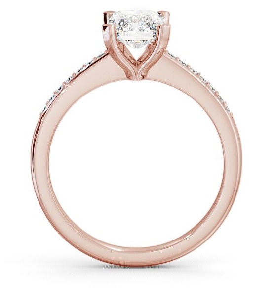 Radiant Diamond Sleek Design Engagement Ring 9K Rose Gold Solitaire with Channel Set Side Stones ENRA5S_RG_THUMB1