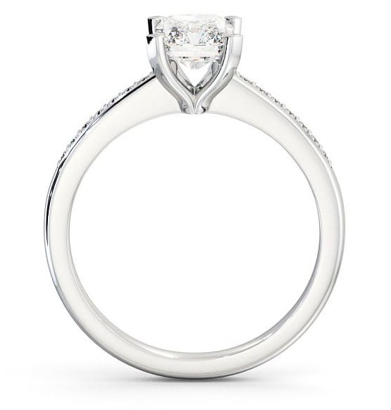 Radiant Diamond Sleek Design Engagement Ring 9K White Gold Solitaire with Channel Set Side Stones ENRA5S_WG_THUMB1
