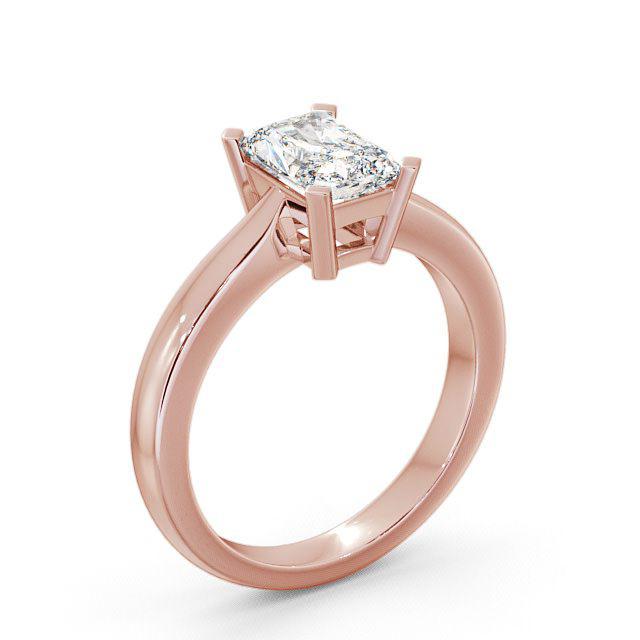 Radiant Diamond Engagement Ring 9K Rose Gold Solitaire - Adara ENRA6_RG_HAND