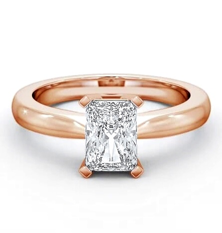 Radiant Diamond Box Setting Engagement Ring 9K Rose Gold Solitaire ENRA6_RG_THUMB1