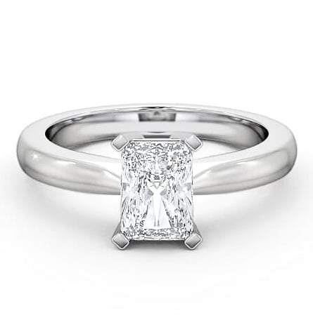 Radiant Diamond Box Setting Engagement Ring Platinum Solitaire ENRA6_WG_THUMB1