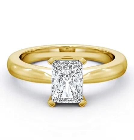 Radiant Diamond Box Setting Engagement Ring 18K Yellow Gold Solitaire ENRA6_YG_THUMB1