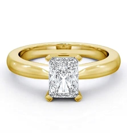 Radiant Diamond Box Setting Engagement Ring 18K Yellow Gold Solitaire ENRA6_YG_THUMB2 