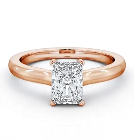 Radiant Diamond Trellis Style Engagement Ring 9K Rose Gold Solitaire ENRA7_RG_THUMB1