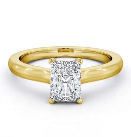 Radiant Diamond Trellis Style Engagement Ring 9K Yellow Gold Solitaire ENRA7_YG_THUMB1