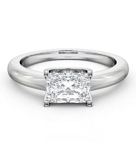 Radiant Diamond East West Design Ring 18K White Gold Solitaire ENRA8_WG_thumb1.jpg