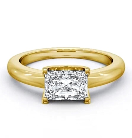 Radiant Diamond East West Design Ring 18K Yellow Gold Solitaire ENRA8_YG_THUMB2 