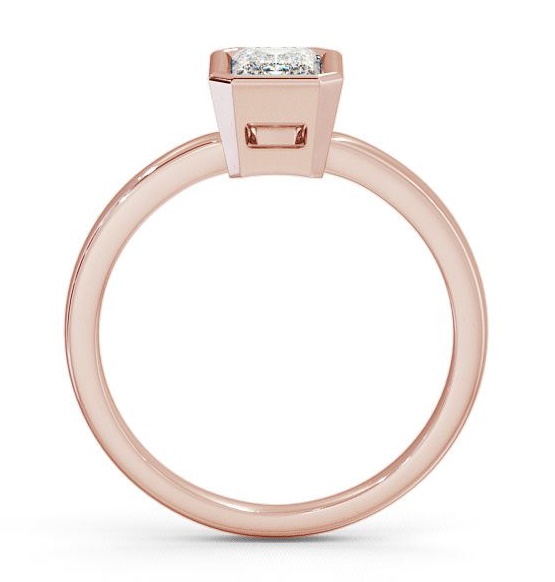 Radiant Diamond Bezel Setting Engagement Ring 9K Rose Gold Solitaire ENRA9_RG_THUMB1