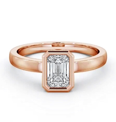 Radiant Diamond Bezel Setting Engagement Ring 9K Rose Gold Solitaire ENRA9_RG_THUMB2 