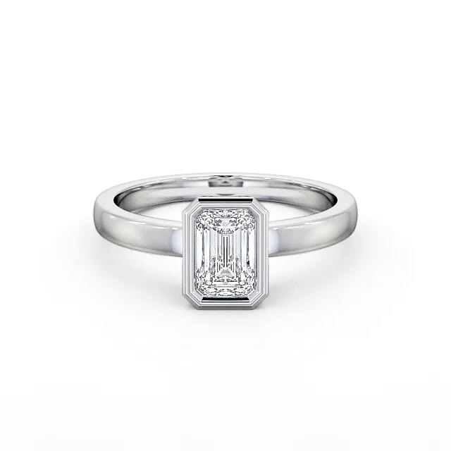 Radiant Diamond Engagement Ring 18K White Gold Solitaire - Janessa ENRA9_WG_HAND