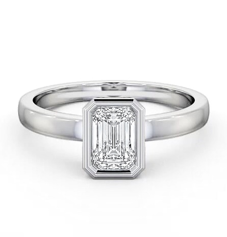 Radiant Diamond Bezel Setting Engagement Ring Platinum Solitaire ENRA9_WG_THUMB2 