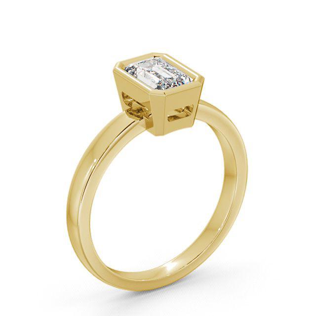 Radiant Diamond Engagement Ring 18K Yellow Gold Solitaire - Janessa ENRA9_YG_HAND