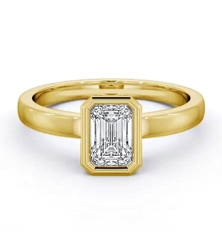 Radiant Diamond Bezel Setting Ring 18K Yellow Gold Solitaire ENRA9_YG_THUMB2 