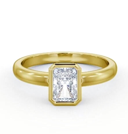 Radiant Diamond Bezel Setting Ring 18K Yellow Gold Solitaire ENRA9_YG_THUMB2 