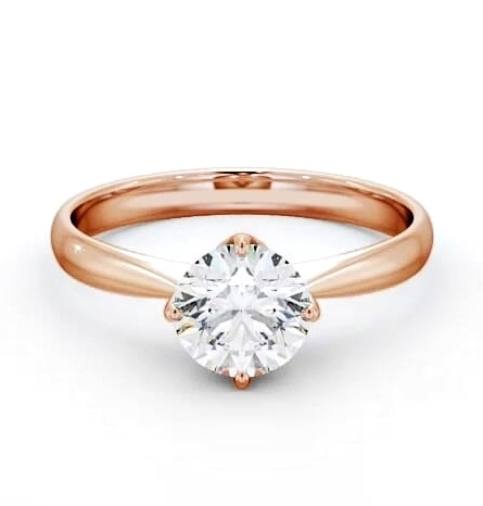 Round Diamond Open Prong Design Ring 18K Rose Gold Solitaire ENRD100_RG_THUMB1