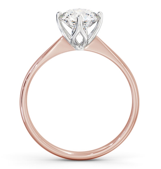 Round Diamond Open Prong Design Ring 18K Rose and White Gold Solitaire ENRD100_RWG_THUMB1 