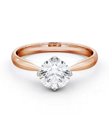 Round Diamond Open Prong Design Ring 18K Rose and White Gold Solitaire ENRD100_RWG_THUMB2 