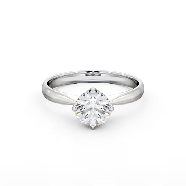 Round Diamond Engagement Ring Palladium Solitaire - Bernice ENRD100_WG_HAND