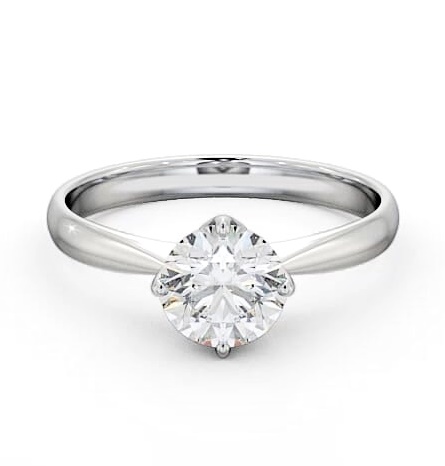 Round Diamond Open Prong Design Engagement Ring 18K White Gold Solitaire ENRD100_WG_THUMB2 