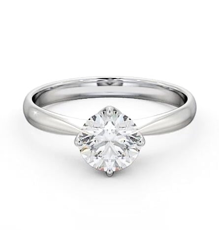 Round Diamond Open Prong Design Ring 18K White Gold Solitaire ENRD100_WG_THUMB2 