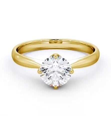 Round Diamond Open Prong Design Ring 18K Yellow Gold Solitaire ENRD100_YG_THUMB2 