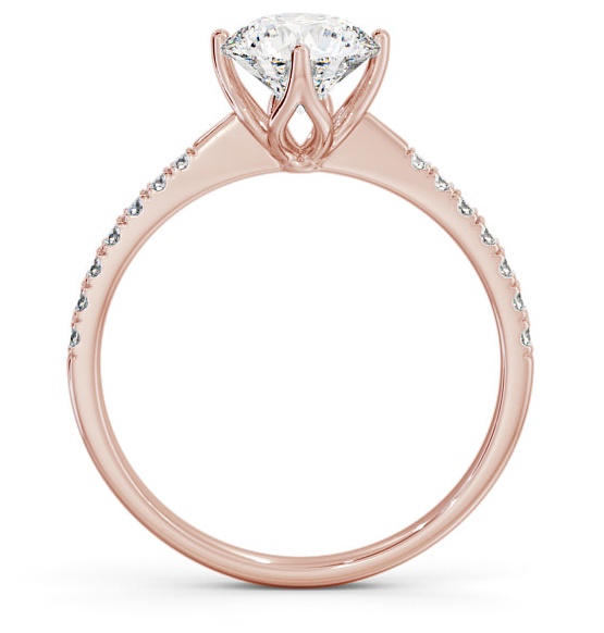 Round Diamond with leaf Shaped Prongs Ring 9K Rose Gold Solitaire ENRD100S_RG_THUMB1 
