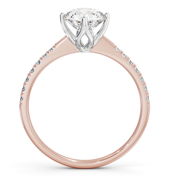 Round Diamond with leaf Shaped Prongs Ring 18K Rose and White Gold Solitaire ENRD100S_RWG_THUMB1 