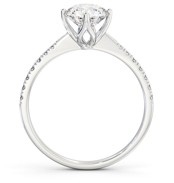Round Diamond with leaf Shaped Prongs Ring Platinum Solitaire ENRD100S_WG_THUMB1 