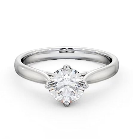 Round Diamond High Setting Engagement Ring 9K White Gold Solitaire ENRD101_WG_THUMB1
