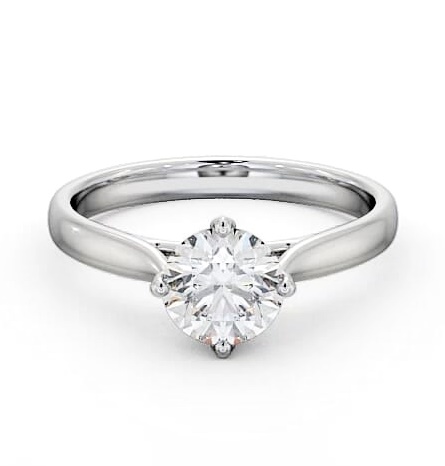 Round Diamond High Setting Engagement Ring 18K White Gold Solitaire ENRD101_WG_THUMB2 