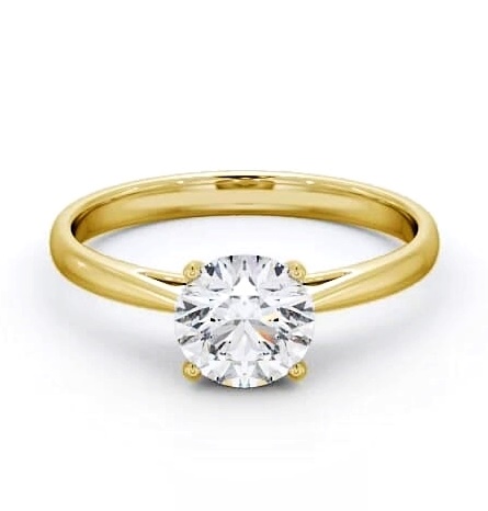 Round Diamond Cathedral Setting Ring 18K Yellow Gold Solitaire ENRD102_YG_THUMB2 