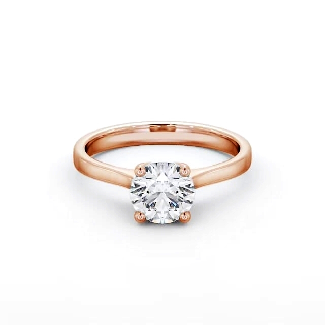 Round Diamond Engagement Ring 18K Rose Gold Solitaire - Salem ENRD103_RG_HAND
