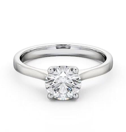 Round Diamond 4 Prong Engagement Ring 18K White Gold Solitaire ENRD103_WG_THUMB2 
