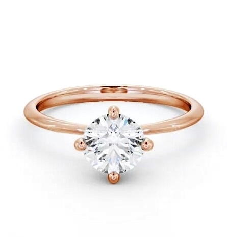 Round Diamond Dainty Engagement Ring 18K Rose Gold Solitaire ENRD104_RG_THUMB1