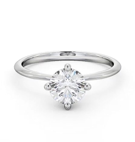 Round Diamond Dainty Engagement Ring 9K White Gold Solitaire ENRD104_WG_THUMB1