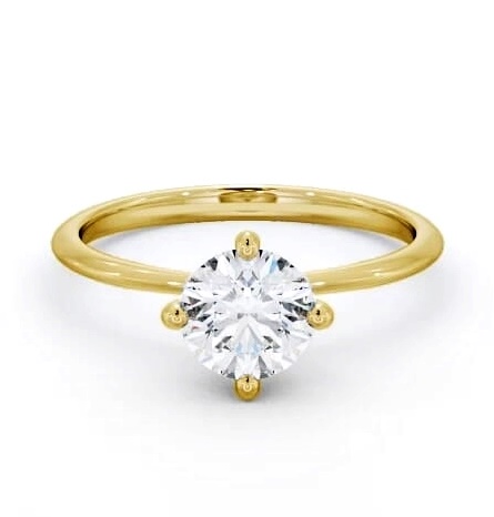 Round Diamond Dainty Engagement Ring 18K Yellow Gold Solitaire ENRD104_YG_THUMB2 