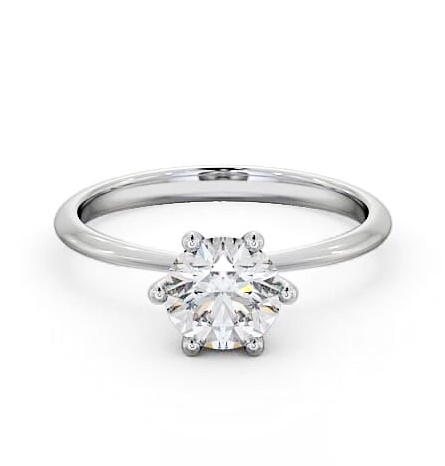 Round Diamond 6 Prong Dainty Engagement Ring Palladium Solitaire ENRD105_WG_THUMB1